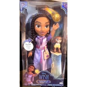 Disney Princess Asha Doll with Star and Valentino Figures 14 inches Sings Talks